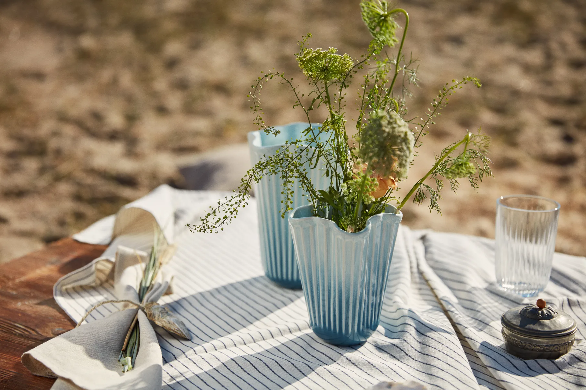 Hammershøi vas unfold, Blå, 16,5 cm Kähler