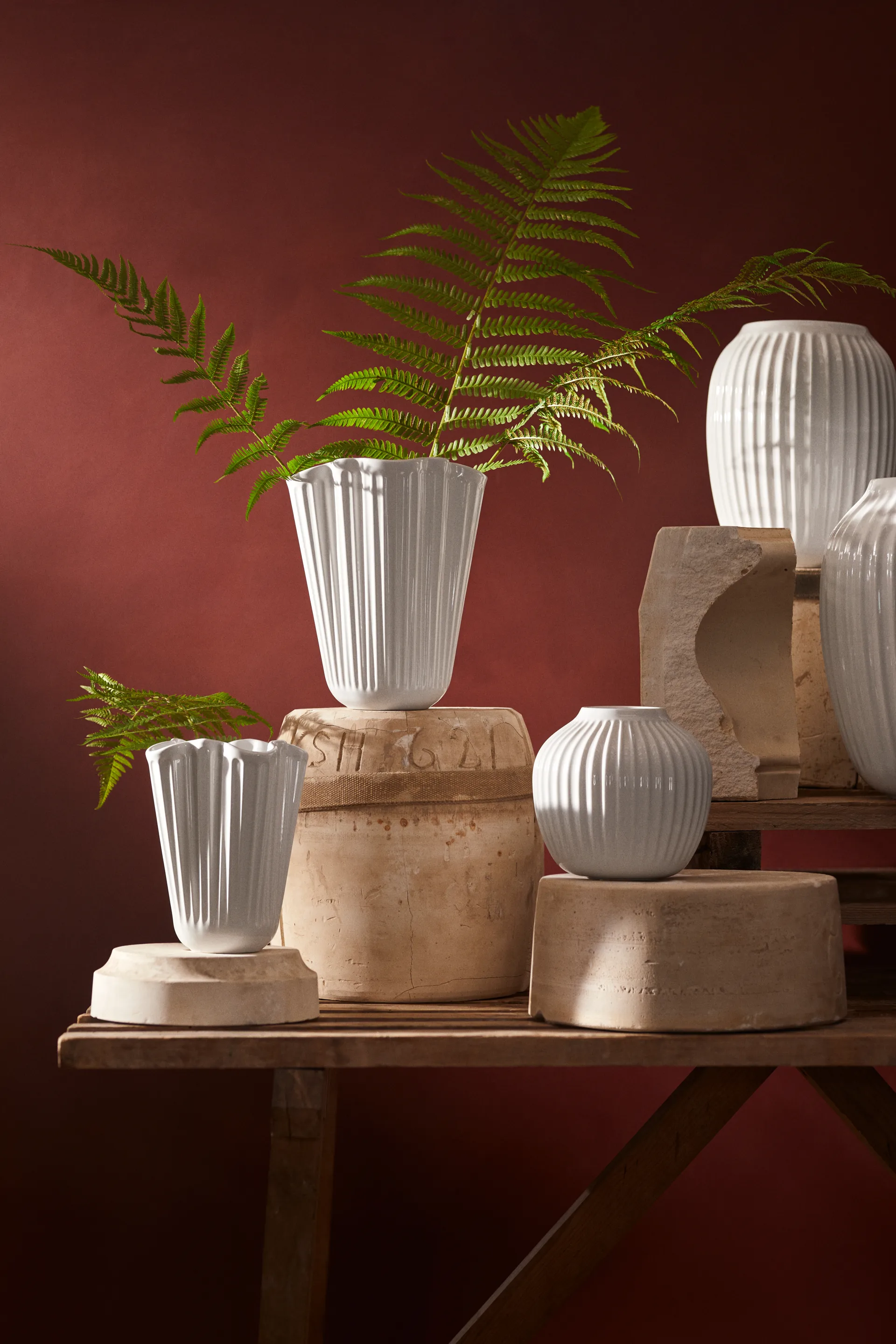 Hammershøi vas unfold, Vit, 20,5 cm Kähler