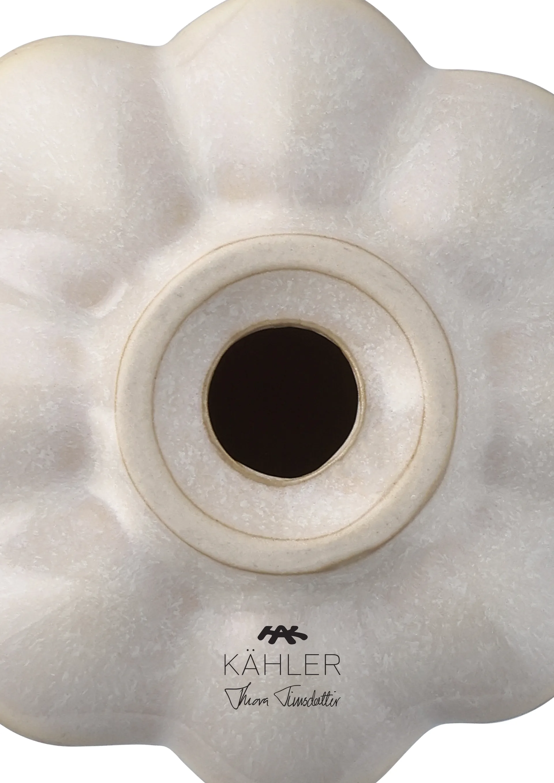 Kantarell ljusstake, Sand, 10 cm Kähler