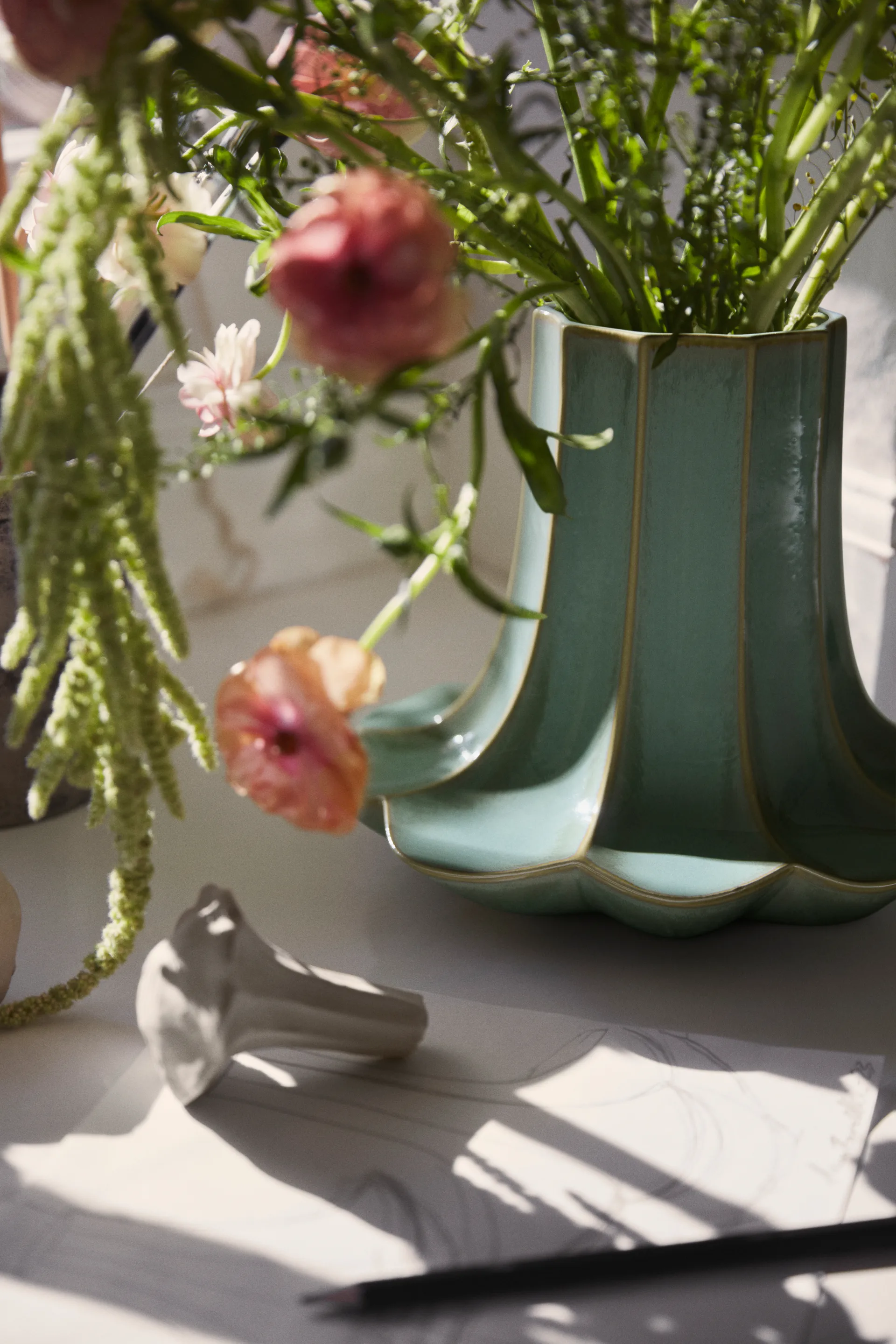 Kantarell vas, Grön, 20,5 cm Kähler