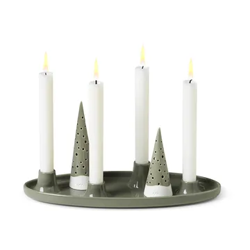 Nobili oval adventsljusstake 33 cm - Grön - Kähler