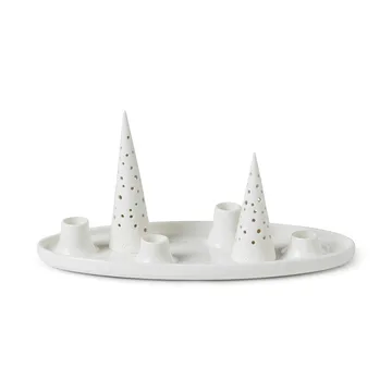 Nobili oval adventsljusstake 33 cm - Vit - Kähler