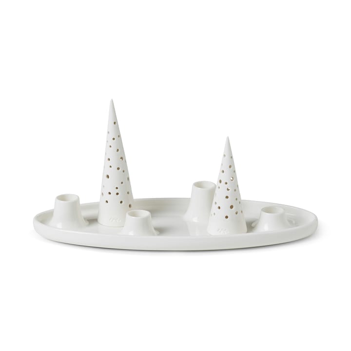 Nobili oval adventsljusstake 33 cm - Vit - Kähler