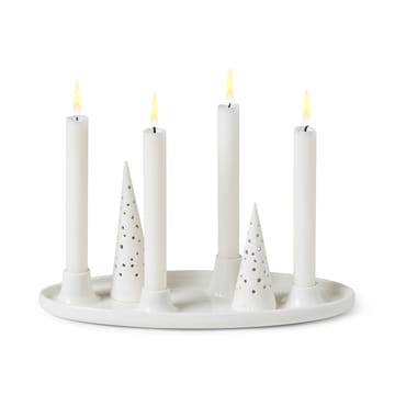 Nobili oval adventsljusstake 33 cm - Vit - Kähler