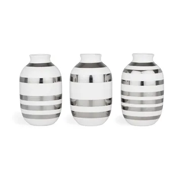 Omaggio miniatyrvas 3-pack - silver-vit - Kähler