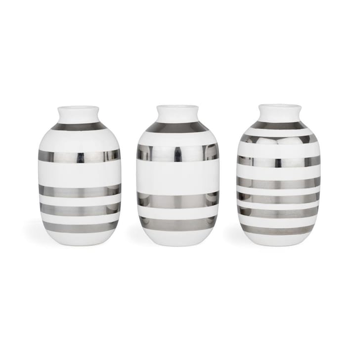 Omaggio miniatyrvas 3-pack - silver-vit - Kähler