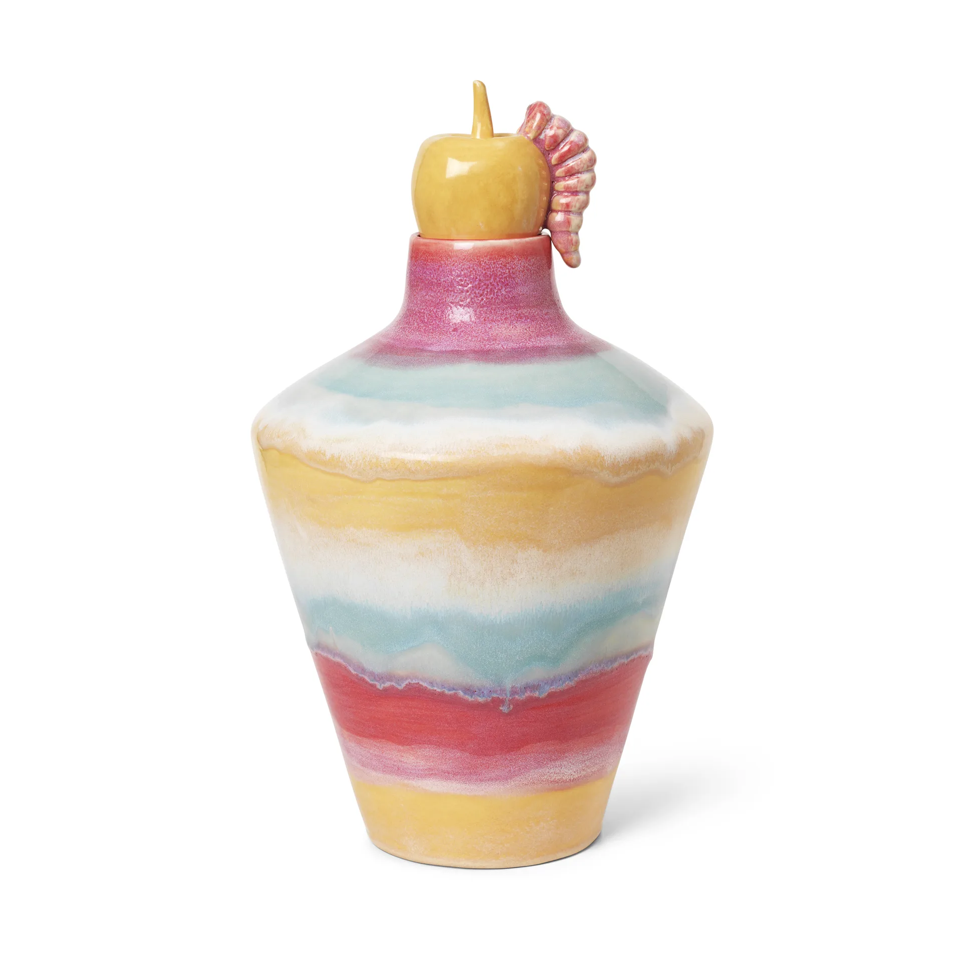 Poppery vas med äpple 32 cm, Pink-mint-gul Kähler