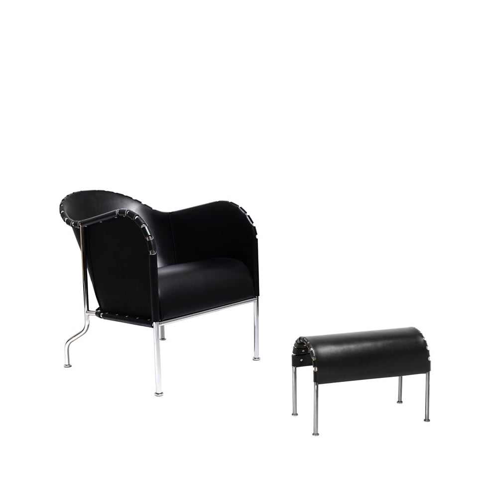 Källemo Bruno fåtöljpaket - svart, kromstativ | Skandinavisk Design