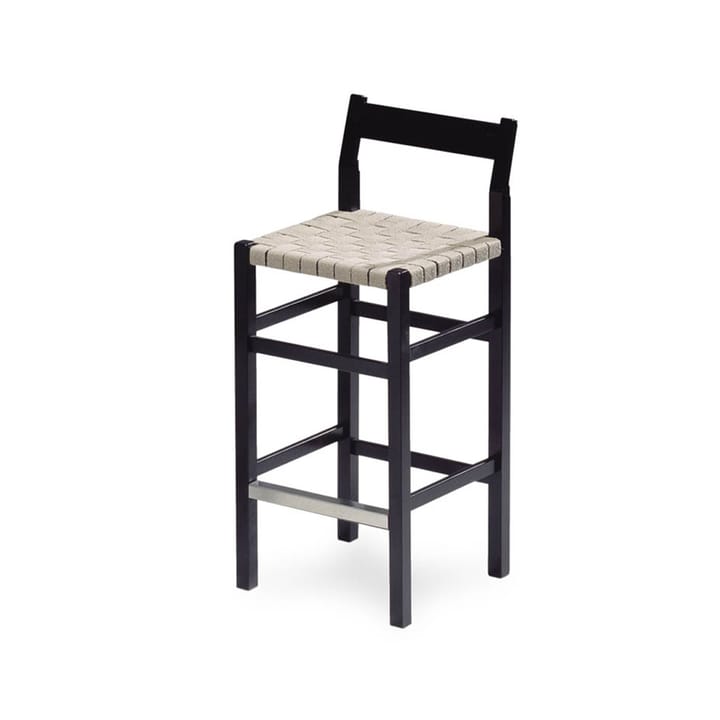 Schablon barstol - sadelgjord natur, svart stativ - Källemo