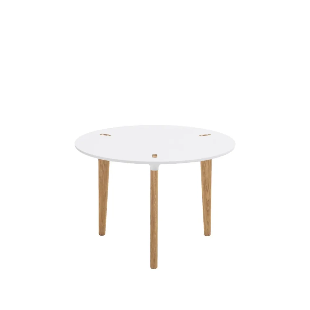 Buff bord runt vit Ø60, Oljade ekben 40 cm Karl Andersson & Söner