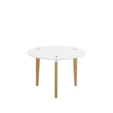 Buff bord runt vit Ø60 - Oljade ekben 40 cm - Karl Andersson & Söner