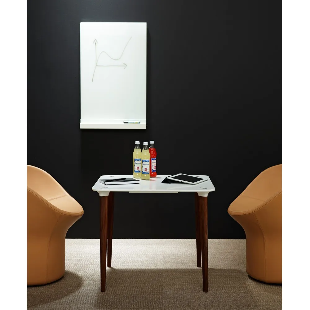 Buff bord trekantigt, Vit oljade ekben 40 cm Karl Andersson & Söner