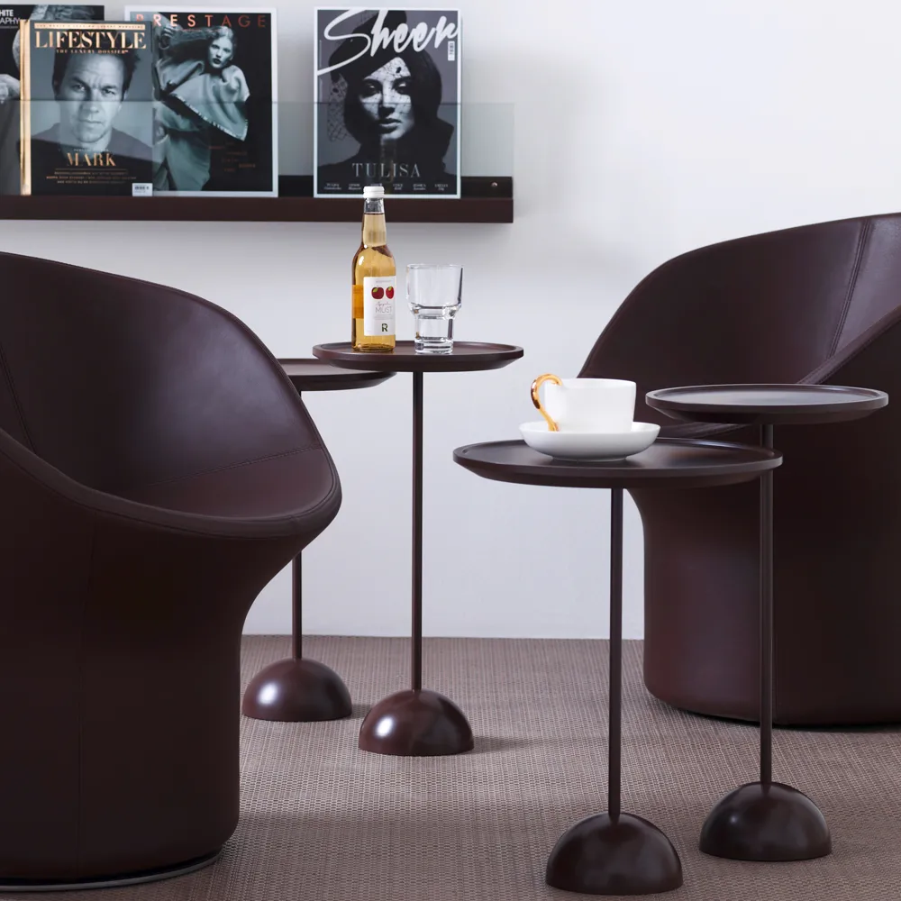 Lollipop bord Ø38xH55 cm, Ask kromstativ betongfot Karl Andersson & Söner