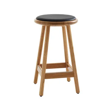 Milo pall - Lädersvart klarlackade ekben - Karl Andersson & Söner