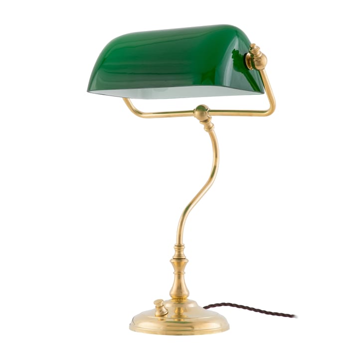 Bankirlampa bordslampa - Mässing-grön - Karlskrona Lampfabrik