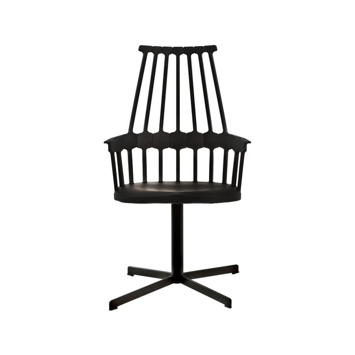 Comback karmstol - black, svart snurrstativ - Kartell