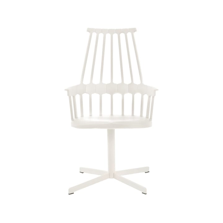 Comback karmstol - white, vitt snurrstativ - Kartell