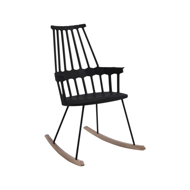 Comback Rocking gungstol - black, trämedar - Kartell