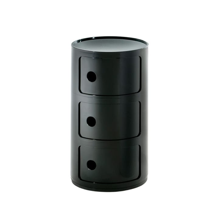 Componibili Round  - black, 3 skjutdörrar - Kartell