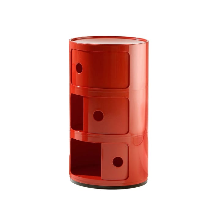 Componibili Round  - red, 3 skjutdörrar - Kartell