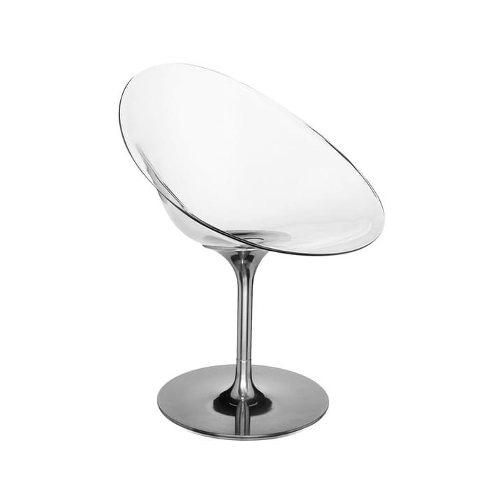 Ero S stol - transparent crystal, pelarfot i gjuten aluminium - Kartell