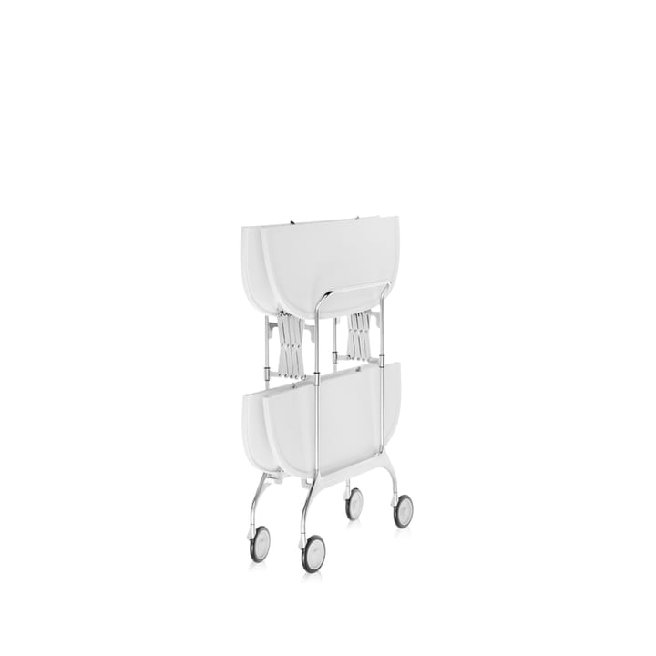 Gastone serveringsvagn - white, kromstativ, ihopfällbart 23-62cm - Kartell