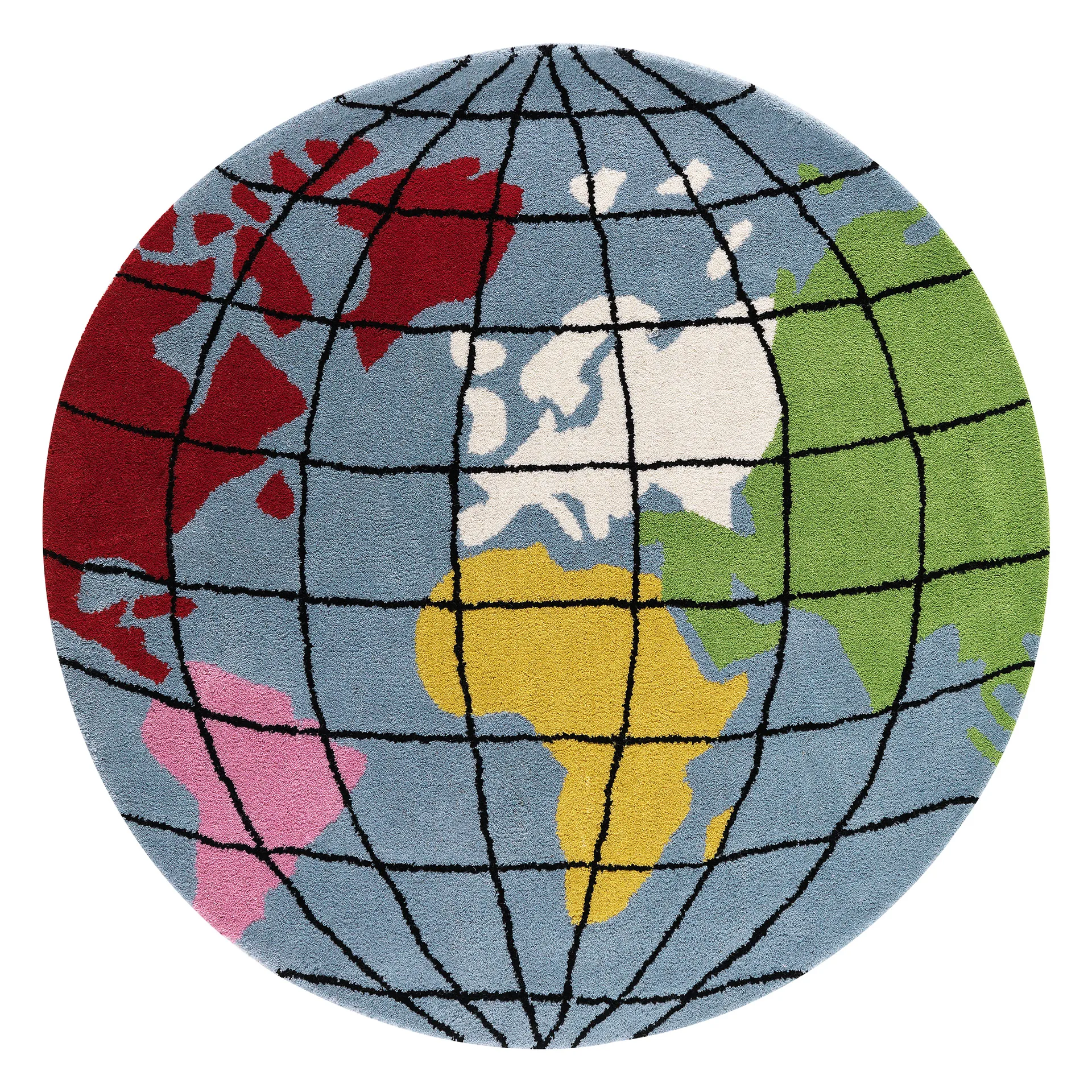 Earth matta Ø130 cm, Blå Kateha