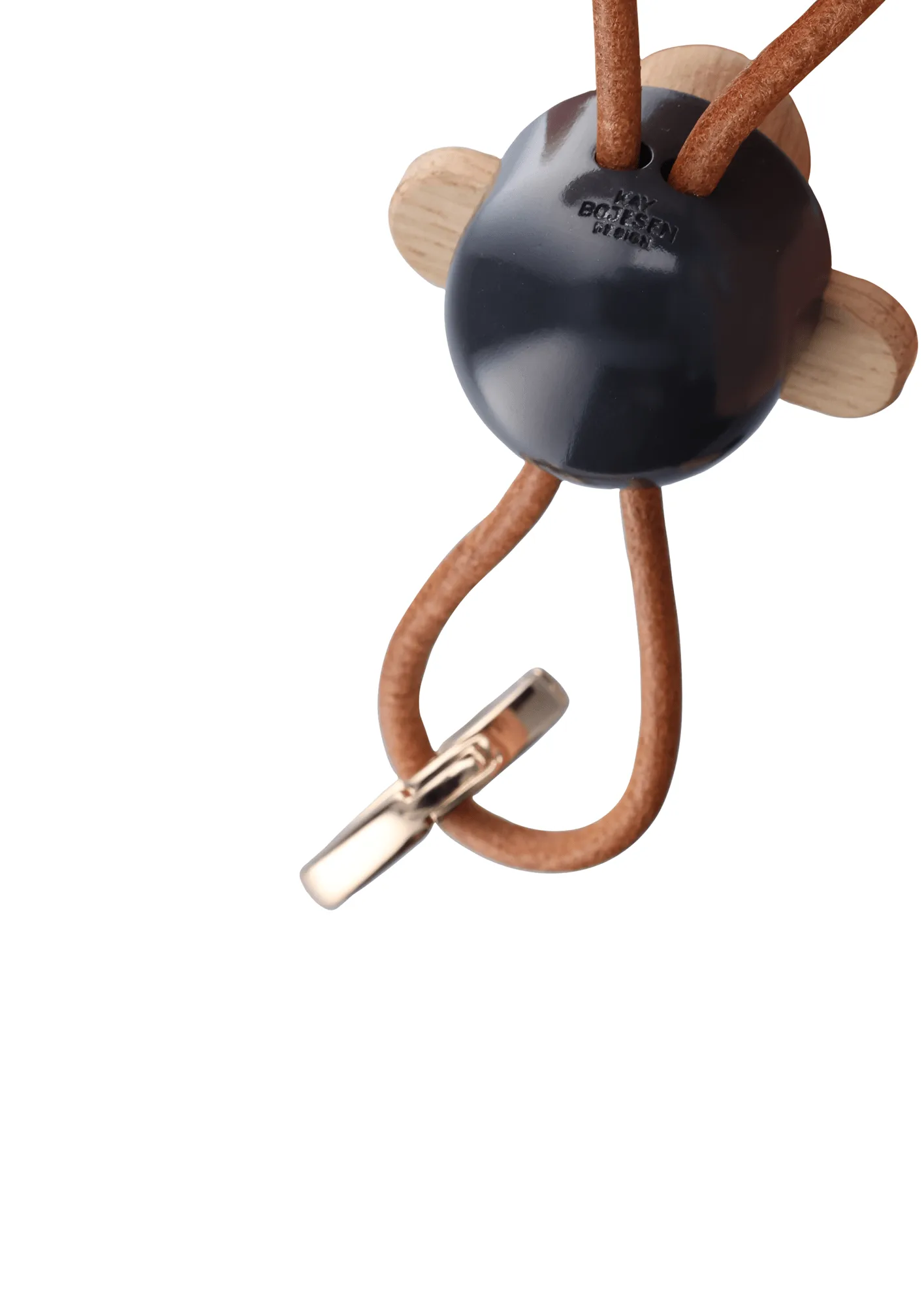 Kaj Bojesen apa nyckelring, Mörk grå, naturläder Kay Bojesen Denmark
