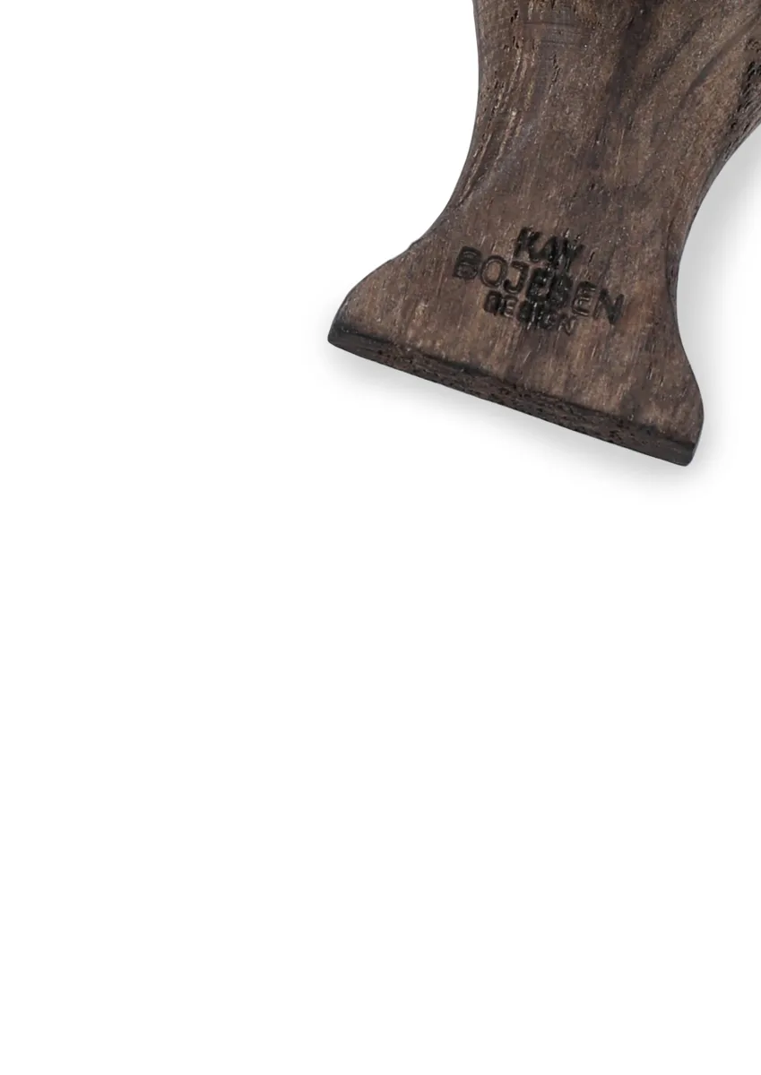 Kaj Bojesen fågel nyckelring, Rökt ek, svart läder Kay Bojesen Denmark