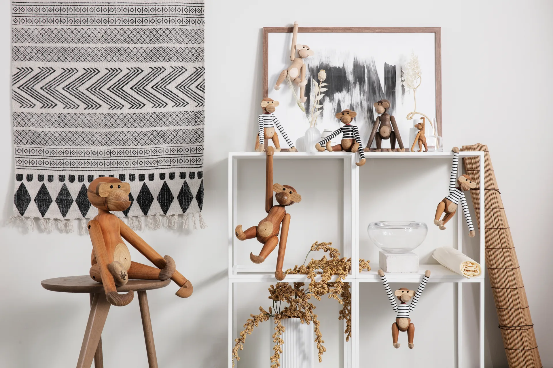 Kay Bojesen apa x Nørgaard paa strøget liten, Vit-svart Kay Bojesen Denmark