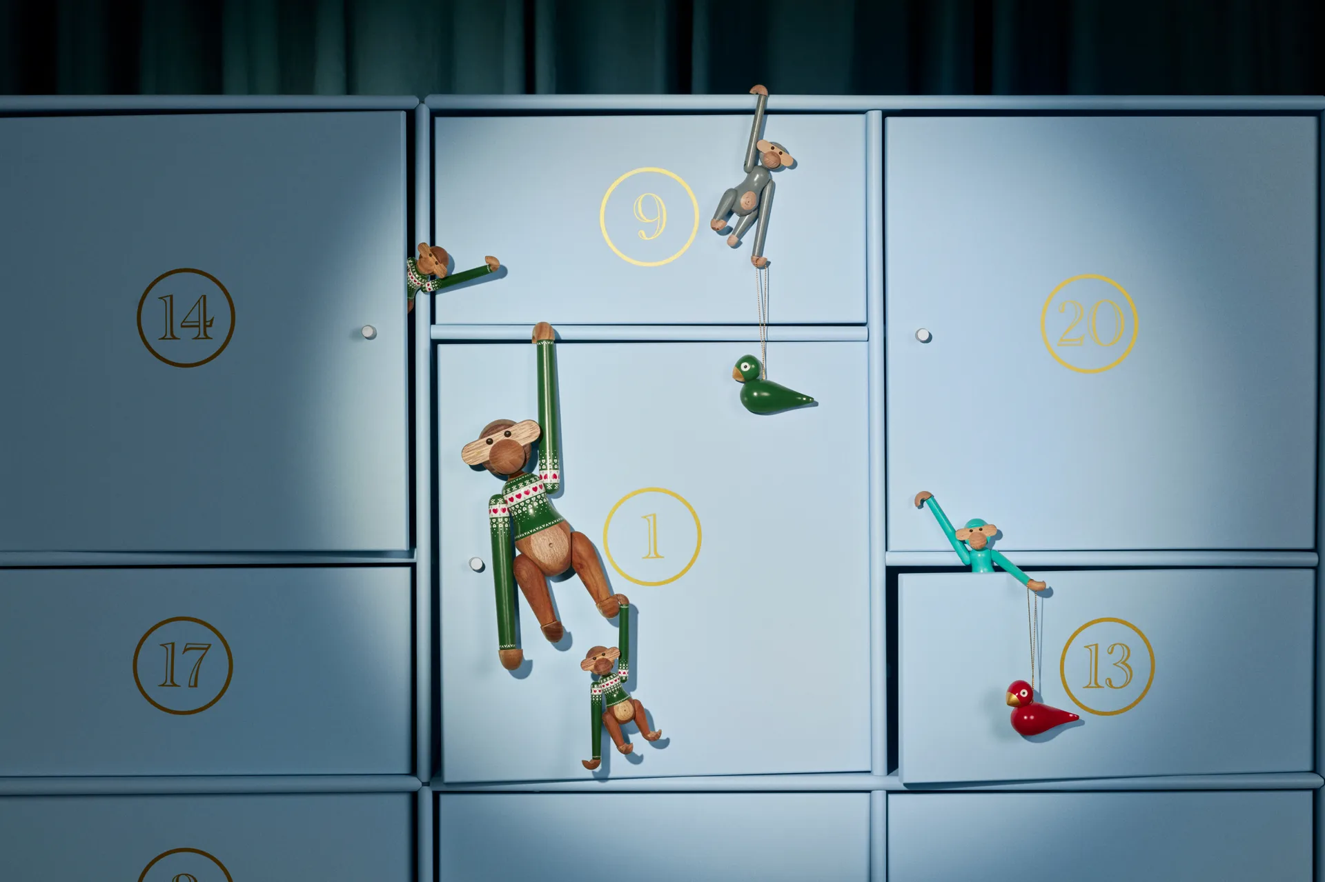 Kay Bojesen Christmas birds julhänge 2 delar, Röd-grön Kay Bojesen Denmark