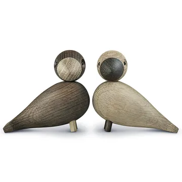 Kay Bojesen träfigur lovebirds set - Rökt ek, 8,8 cm - Kay Bojesen Denmark