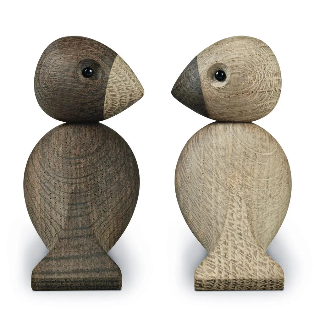 Kay Bojesen träfigur lovebirds set, Rökt ek, 8,8 cm Kay Bojesen Denmark