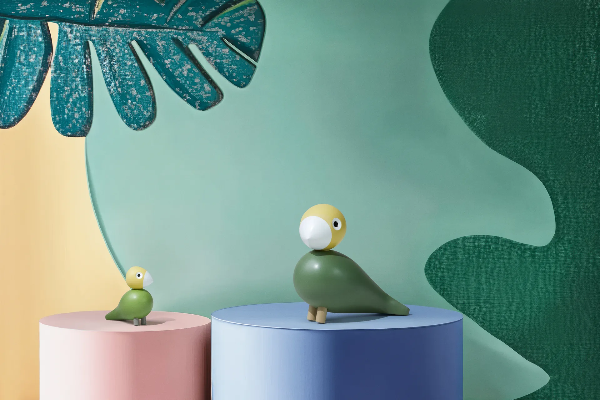 Liv & Lykke lovebirds 1 set, Grön Kay Bojesen Denmark