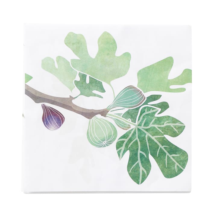 Figs servett 20-pack - Grön-vit - Klippan Yllefabrik