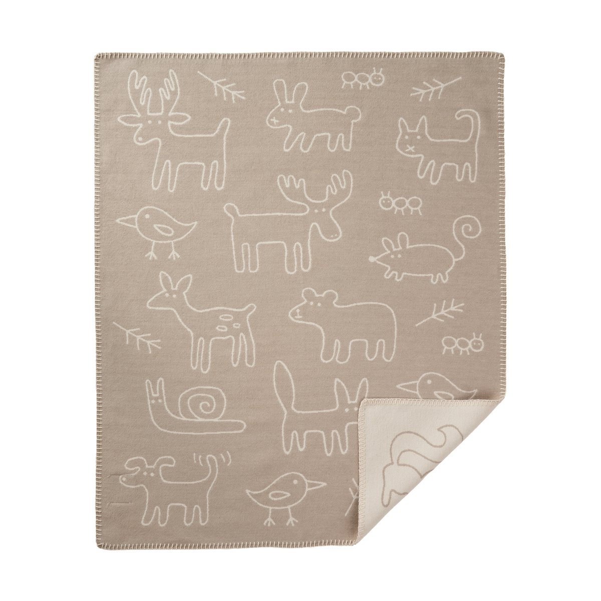 Klippan Yllefabrik In the woods barnfilt 70x90 cm Beige