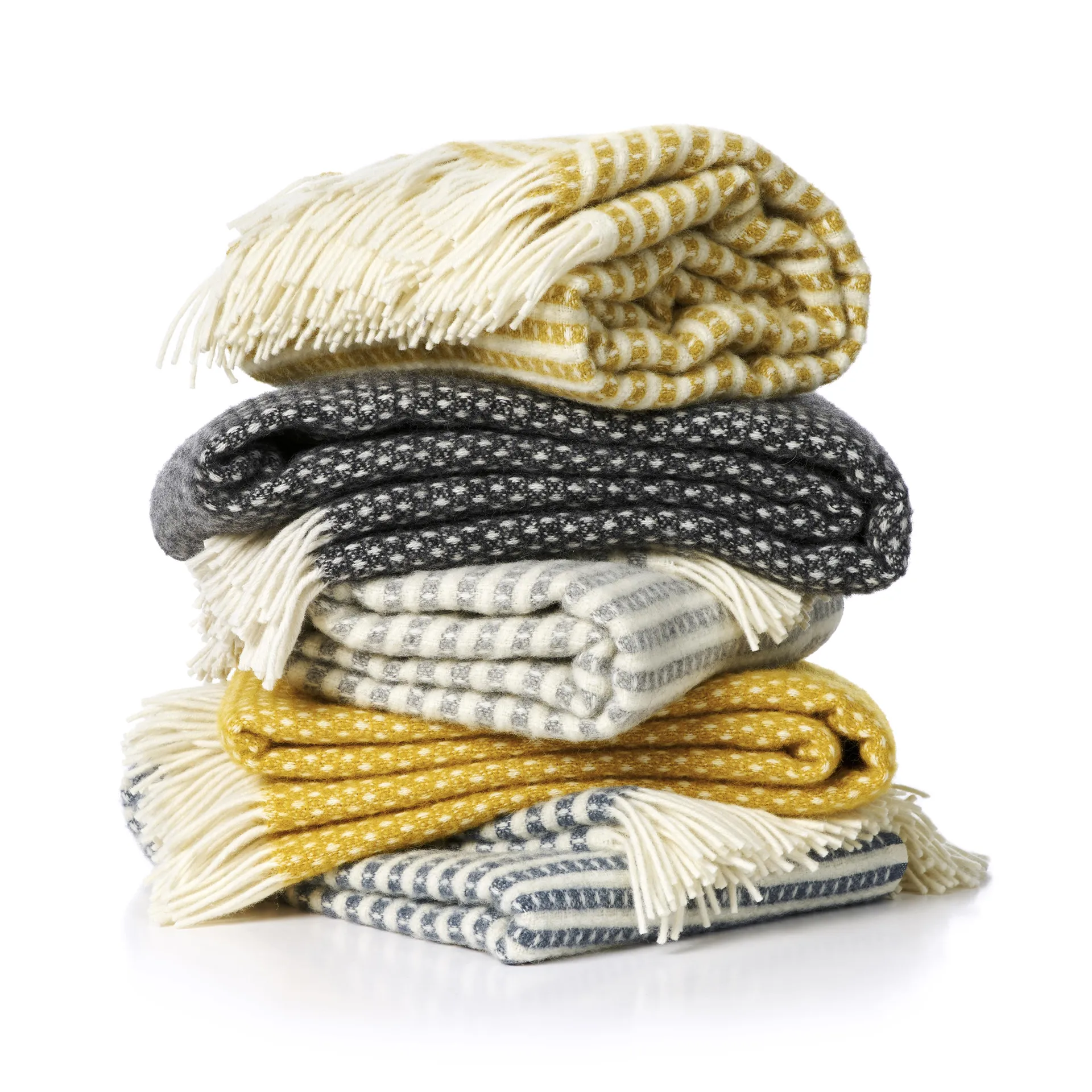 Knut ullpläd, mörkgrå Klippan Yllefabrik