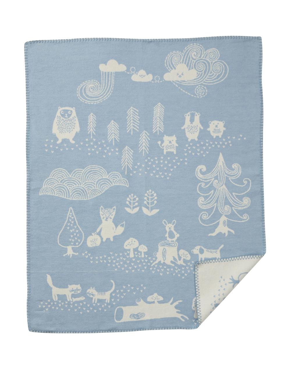 Klippan Yllefabrik Little bear barnfilt blå | Skandinavisk Design | Barnfiltar | Blå