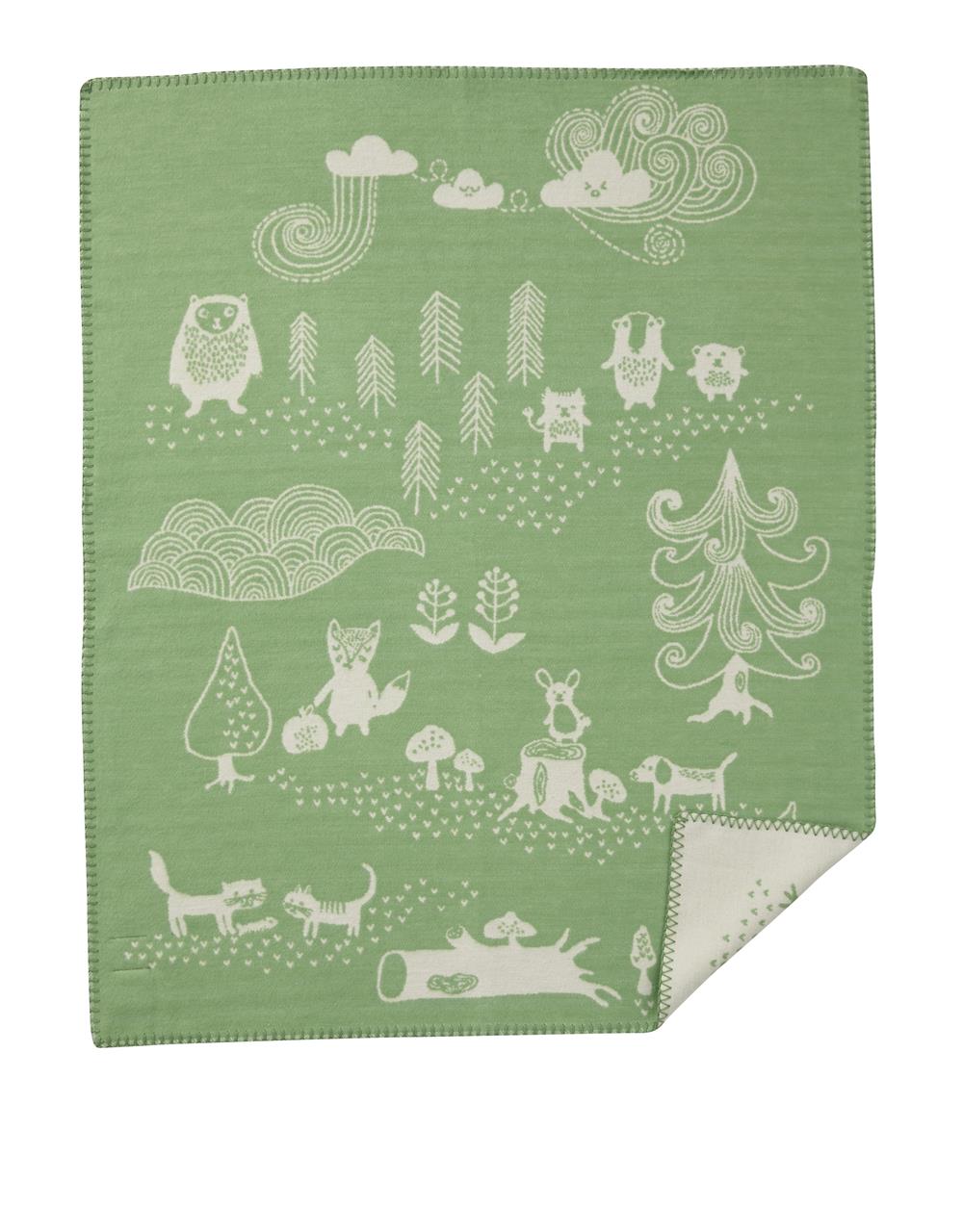 Klippan Yllefabrik Little bear barnfilt grön | Skandinavisk Design | Barnfiltar | Grön