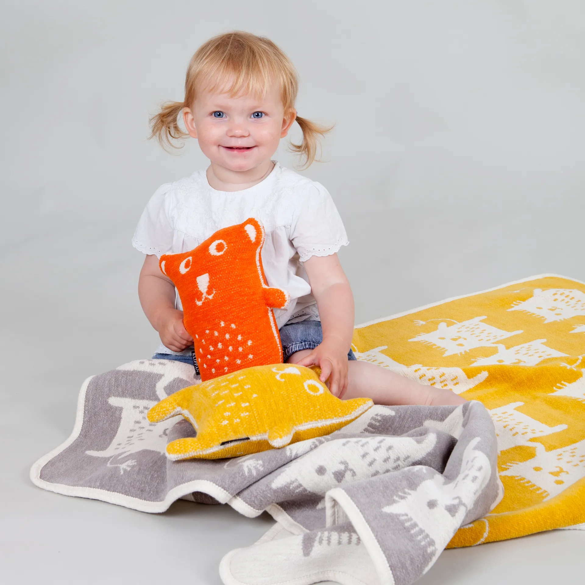 Little bear kramdjur, gul Klippan Yllefabrik