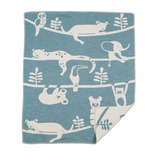 Siesta barnfilt, petrol Klippan Yllefabrik