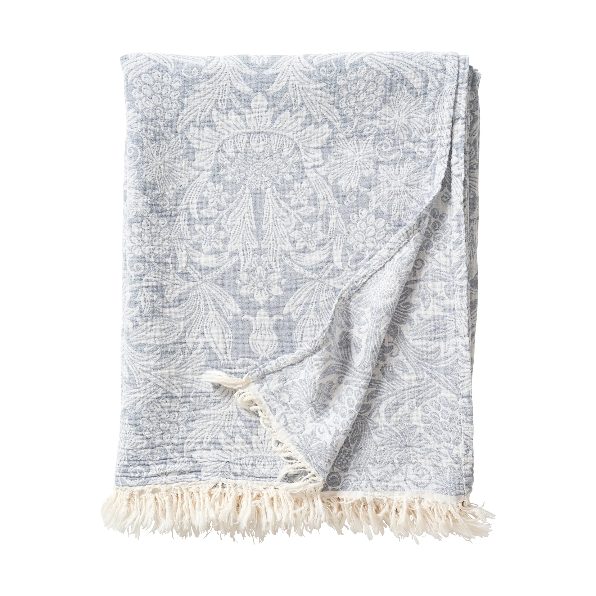 Sunflower bomullspläd 140x200 cm, Dark denim Klippan Yllefabrik