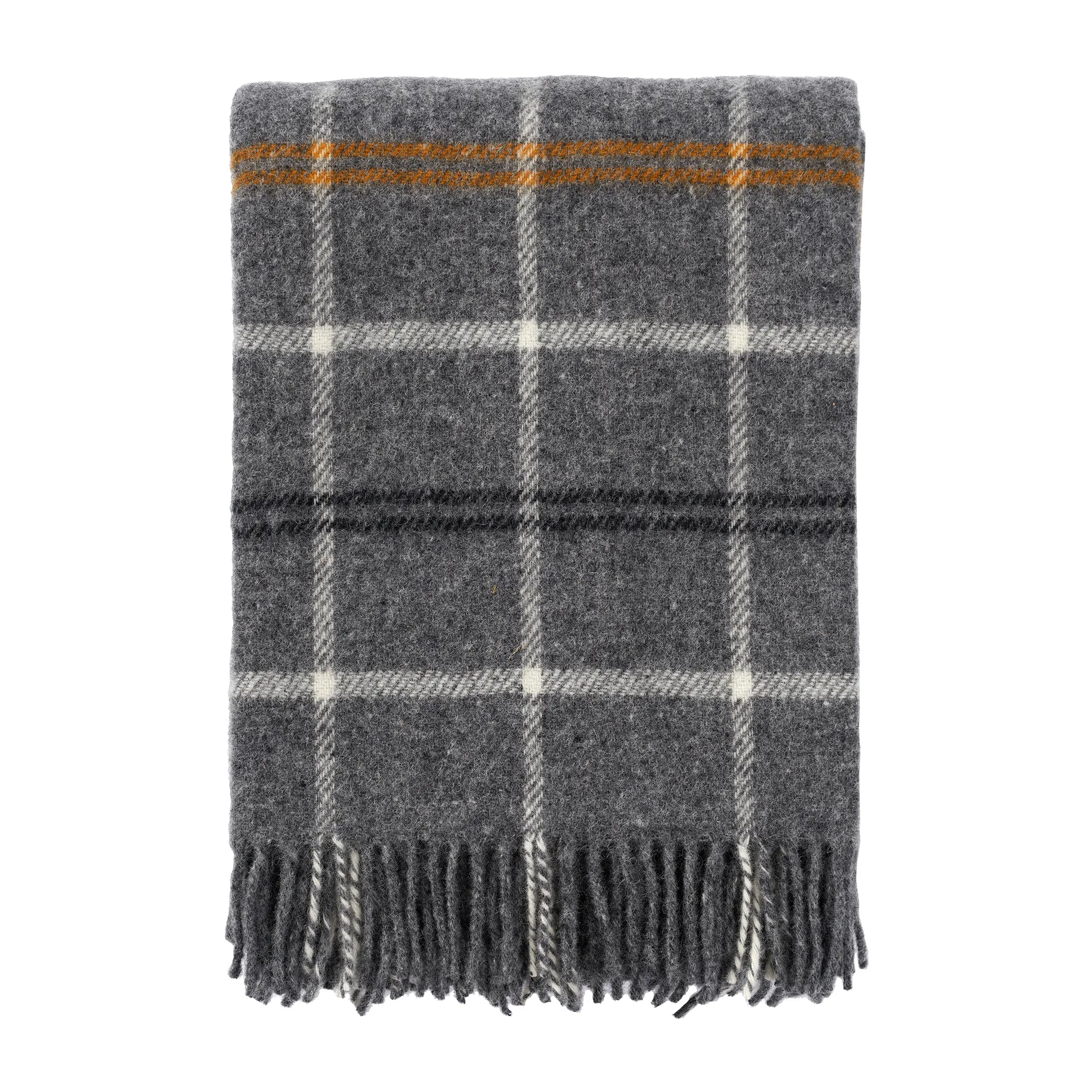 Tartan ullpläd 130x200 cm, Mörkgrå Klippan Yllefabrik
