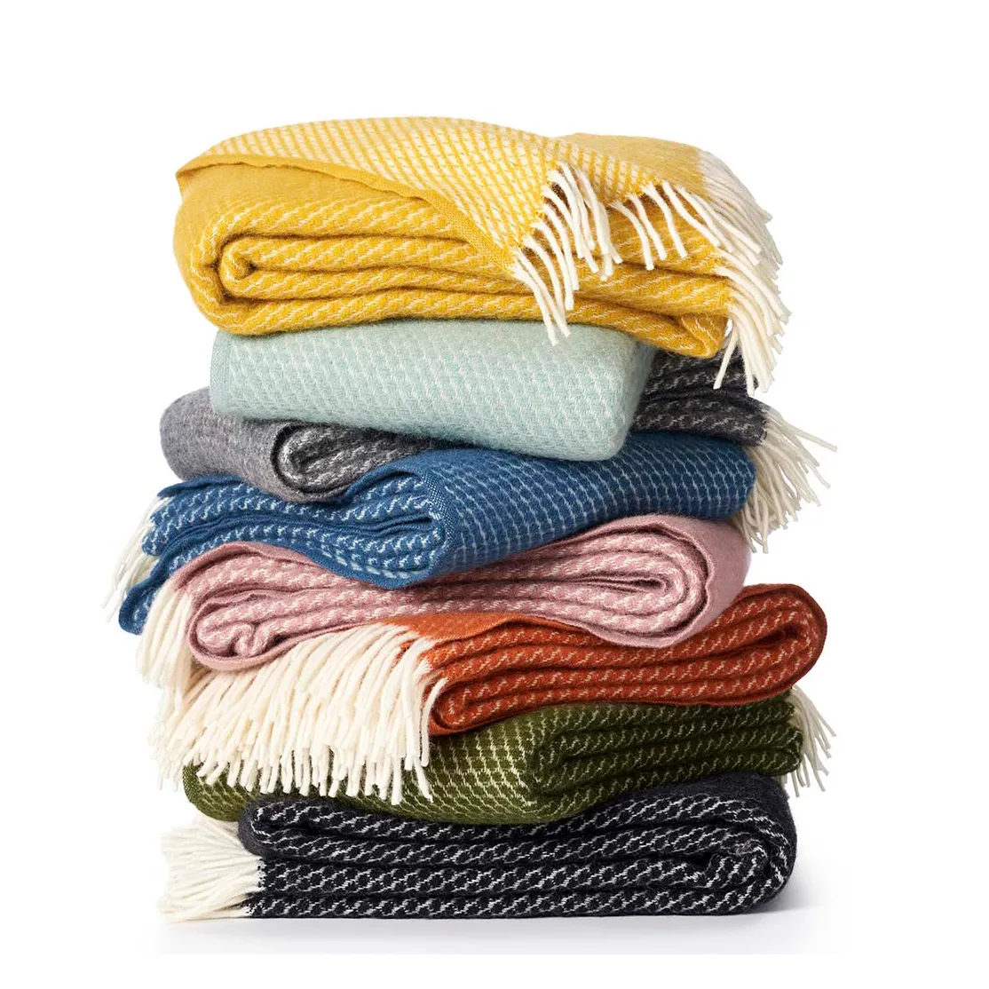 Velvet ullpläd, avokado Klippan Yllefabrik