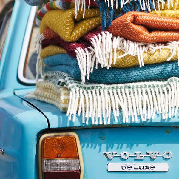 Velvet ullpläd, saffran Klippan Yllefabrik