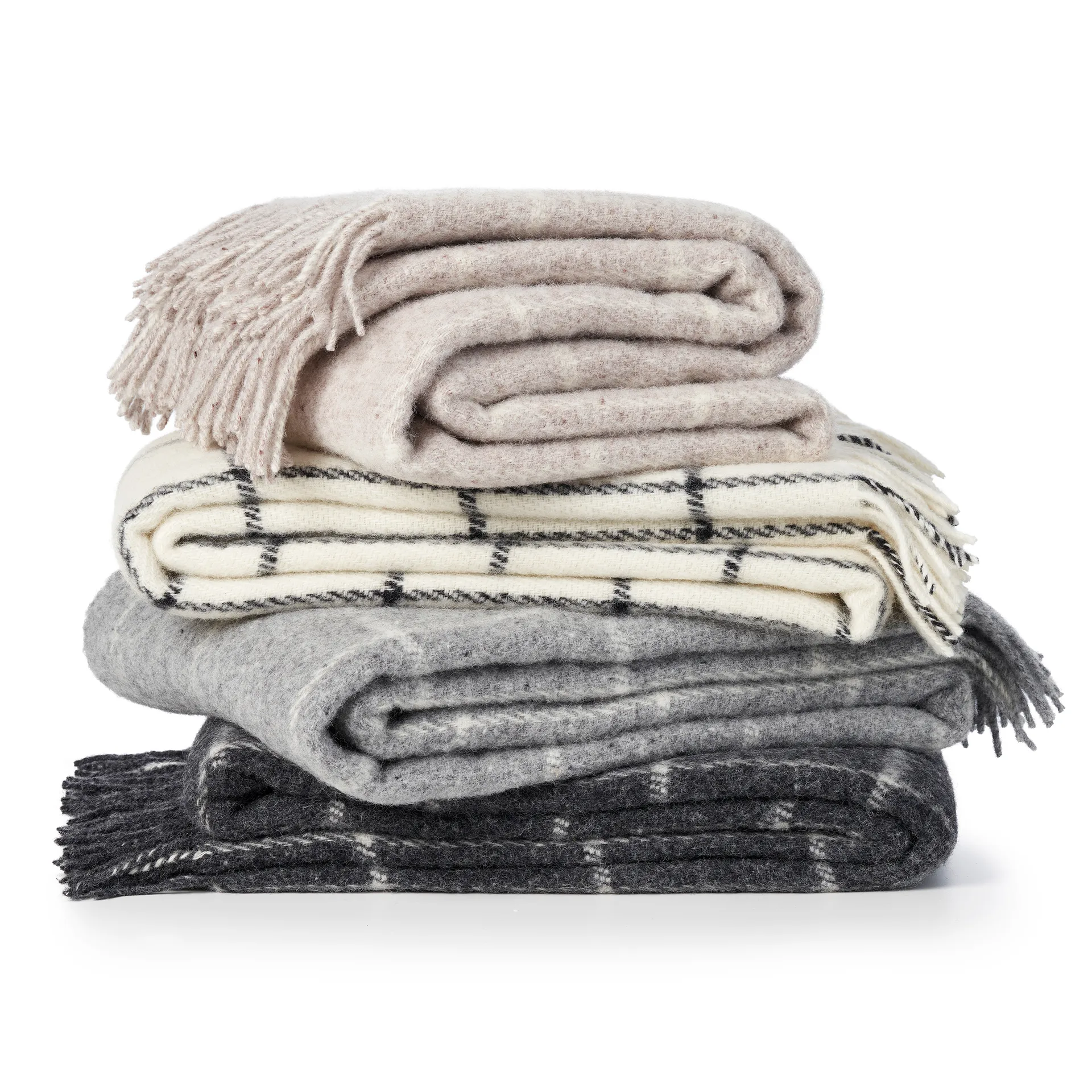 Vinga ullpläd, Beige Klippan Yllefabrik