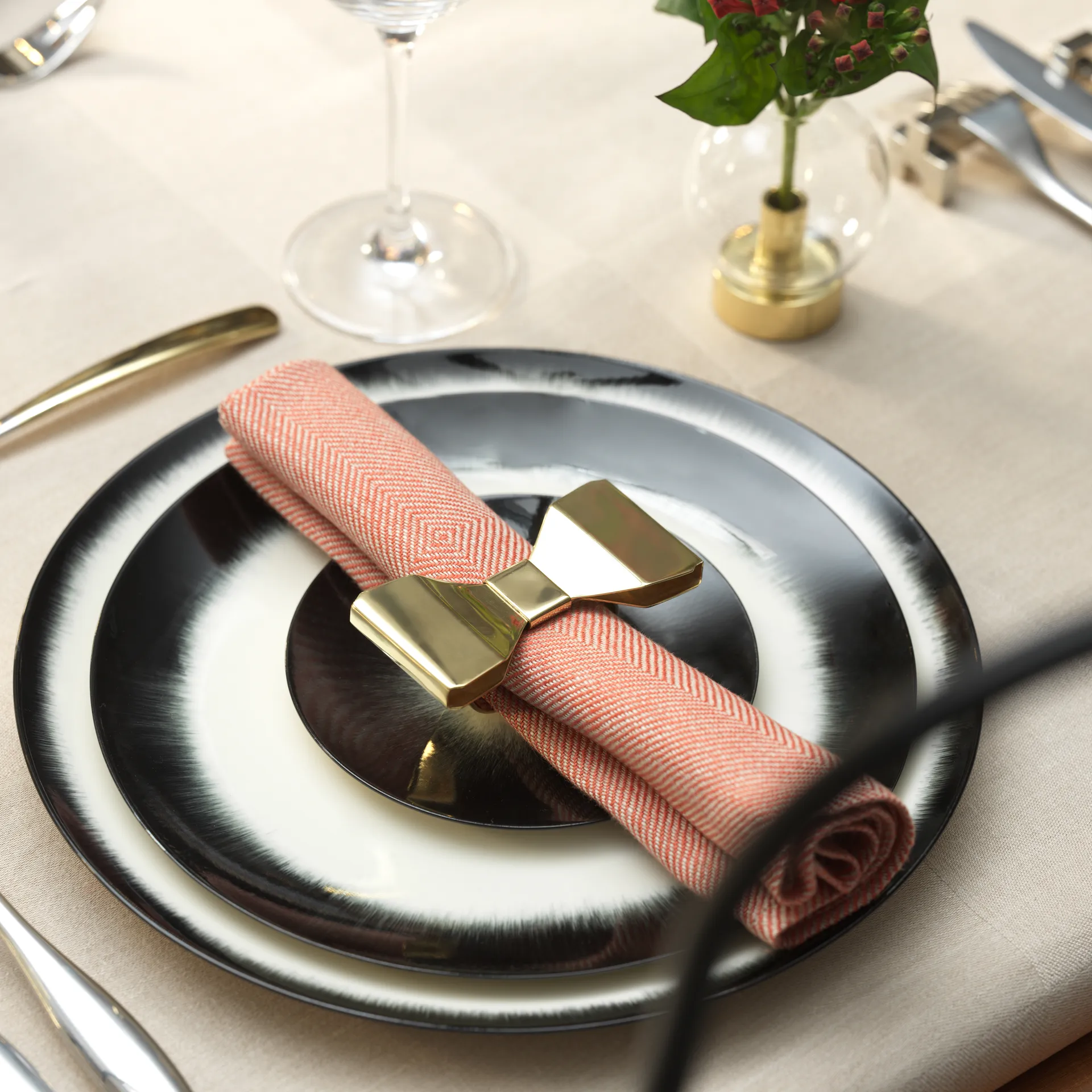 Bowie servettring 2-pack, Mässing KLONG