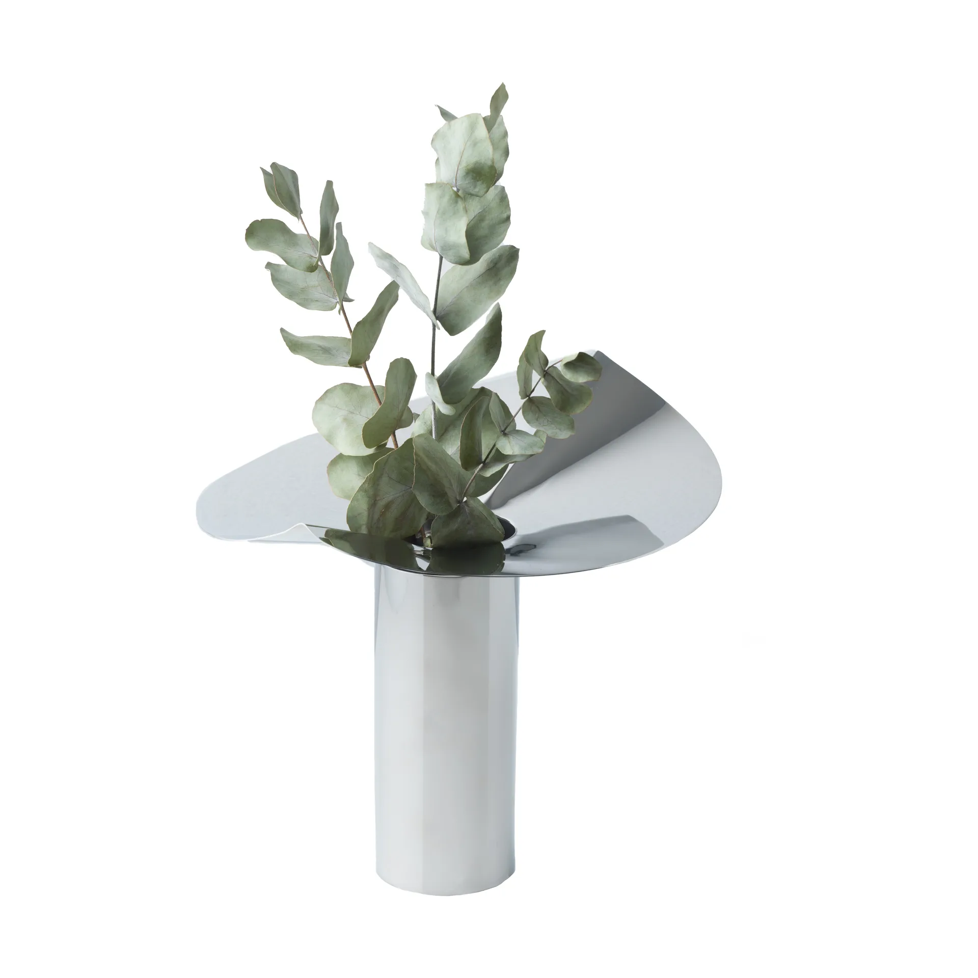 Löv vas-ljushållare, Rostfritt stål, 22.5 cm KLONG