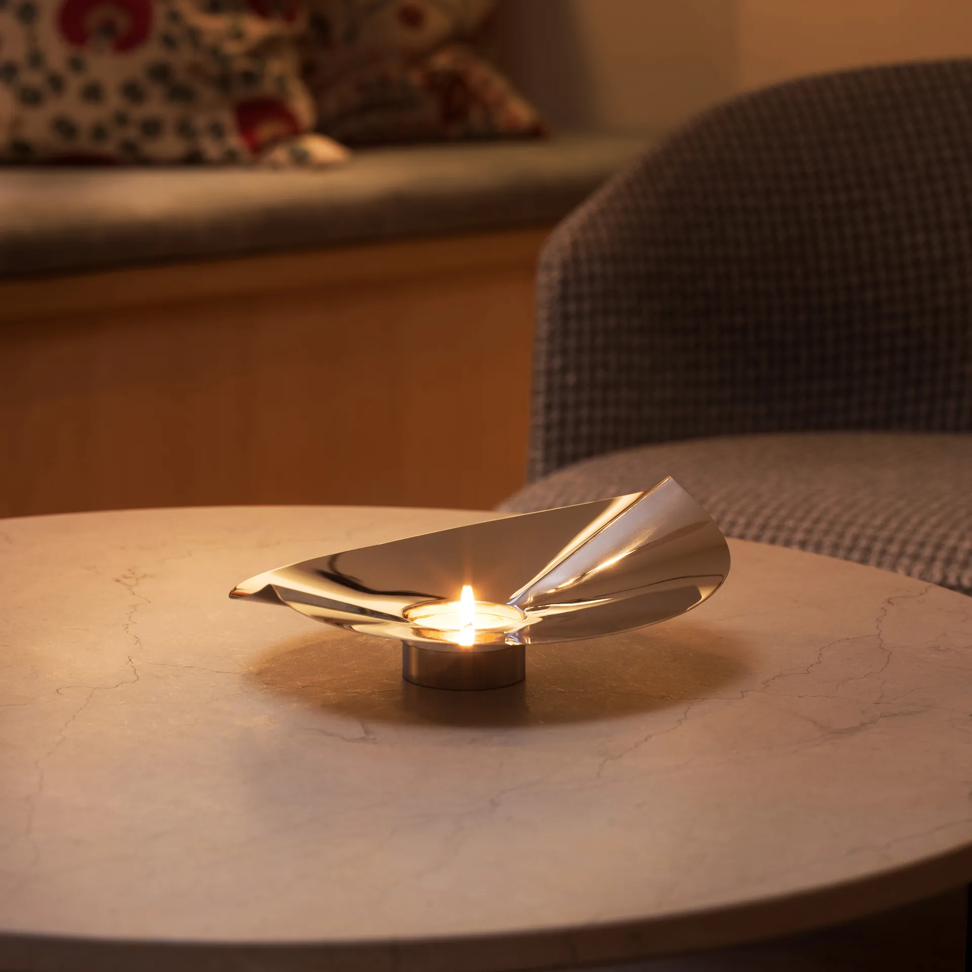 Löv vas-ljushållare, Rostfritt stål KLONG