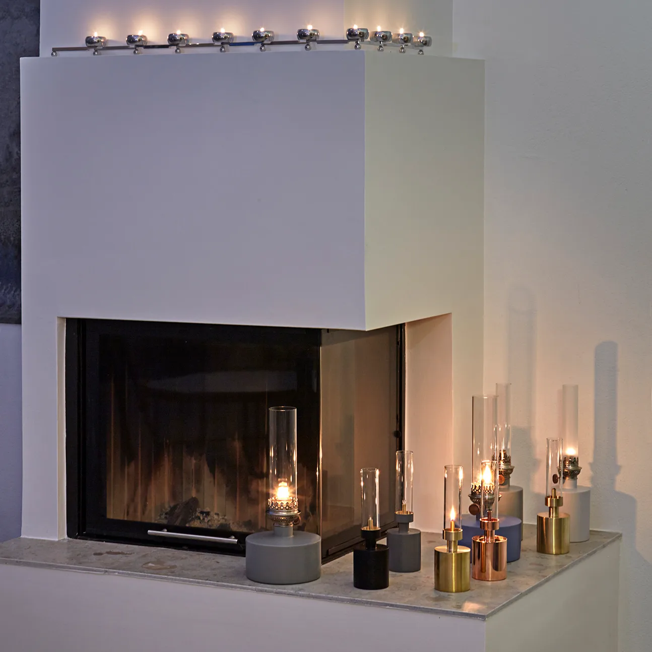 Patina oljelampa, liten, svart KLONG